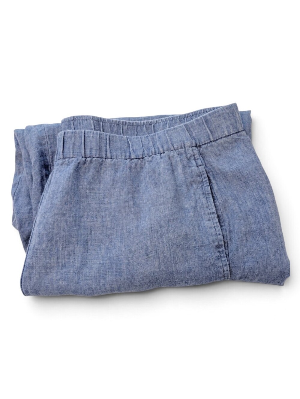 EILEEN FISHER Linen Lantern Pants Ankle Délavé Chambray Blue Wide XL - Picture 8 of 10